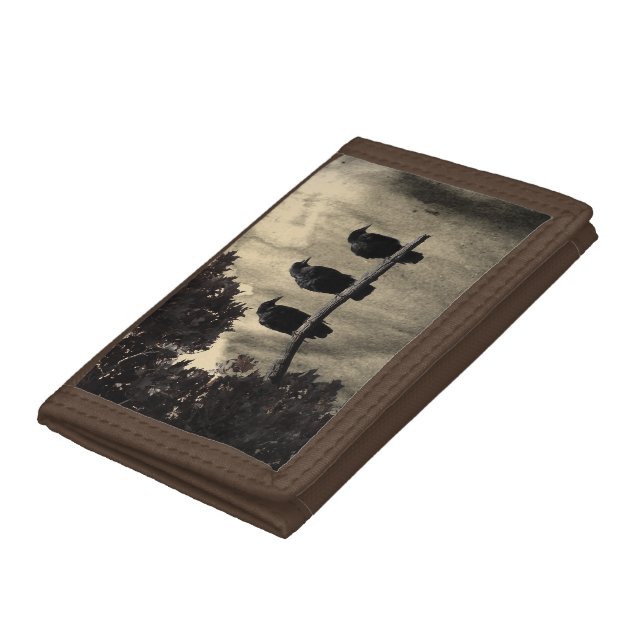 Three Crows On A Branch Trifold Wallet (Bottom)