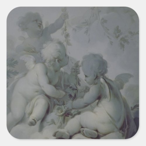 Three Cupids c1775 Square Sticker