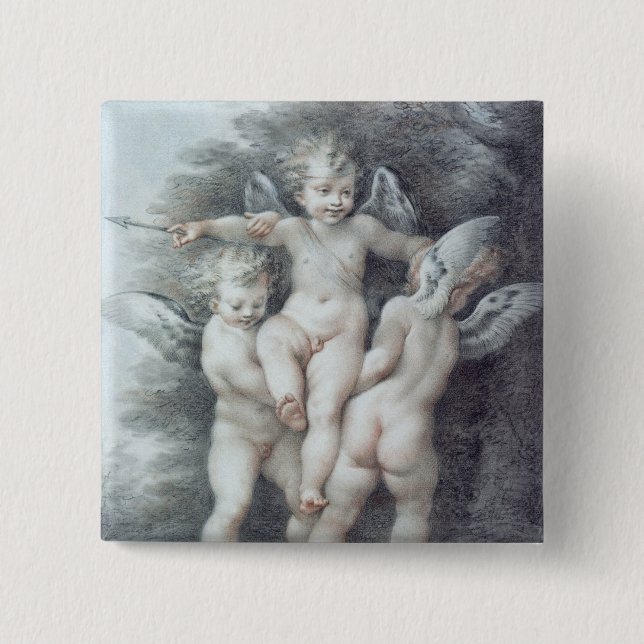 Three Cupids Pinback Button (Front)
