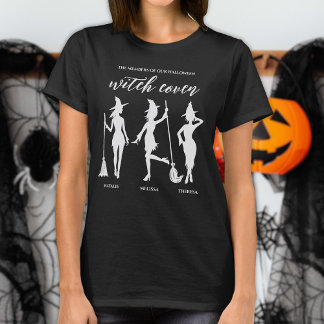 Three Custom Names Witches Friendship Halloween T-Shirt