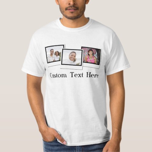 Three Custom Photo Snapshot Montage T_Shirt