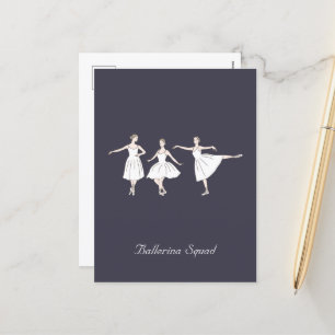 Three Cute Ballerinas  Holiday Postcard