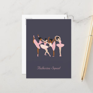 Three Cute Ballerinas  Holiday Postcard