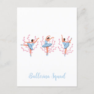 Three Cute Ballerinas  Postcard