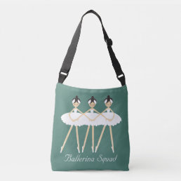 Three Cute Ballerinas , White Dresses  Crossbody Bag