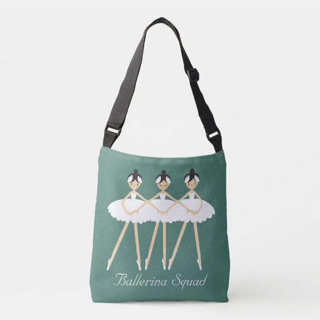 Three Cute Ballerinas , White Dresses  Crossbody Bag (Front)