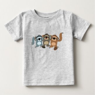 Three Cute Cartoon Sloths Baby T-Shirt
