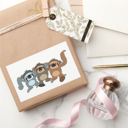 Three Cute Cartoon Sloths Sticker