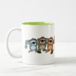 Three Cute Cartoon Sloths Two-Tone Coffee Mug