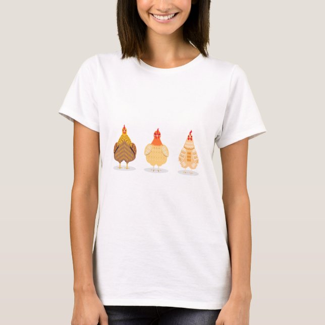 Three Cute Chickens T-Shirt (Front)
