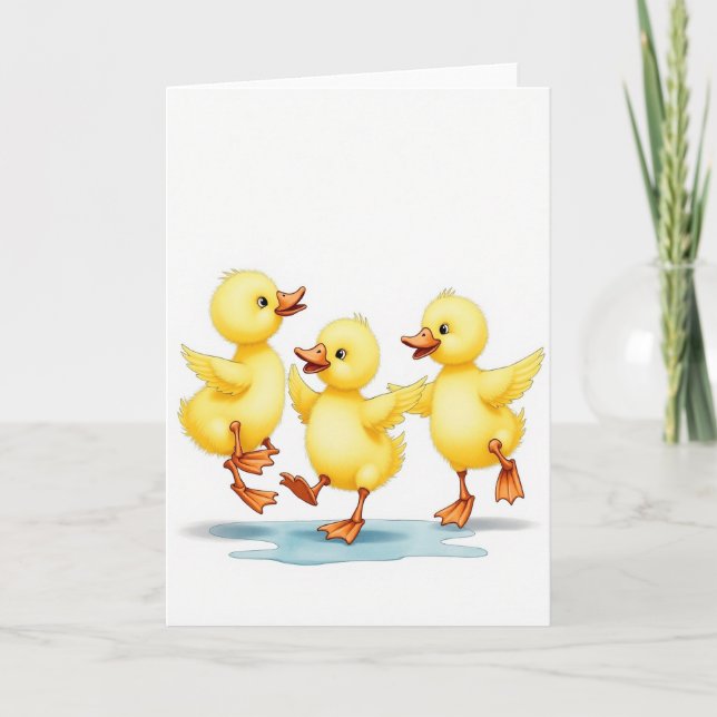 Three Cute Chicks Splash Card (Front)