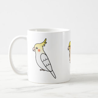 Three Cute Cockatiel Cartoon Birds Coffee Mug