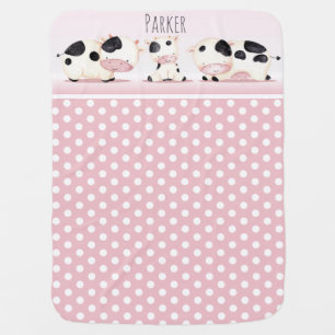 Three Cute Cows Baby Blanket