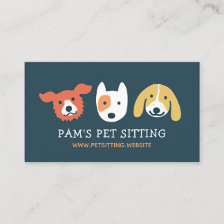 Three Cute Dog Faces | Animal Lover | Pet Care Business Card
