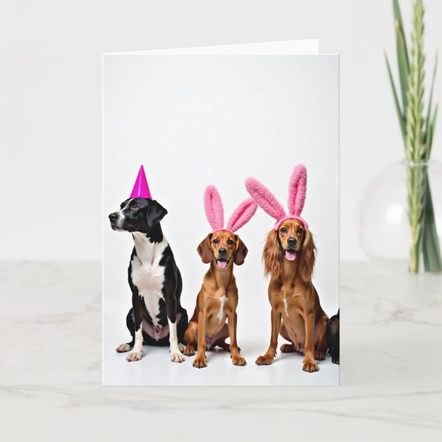 Three Cute Dogs Party Card (Front)