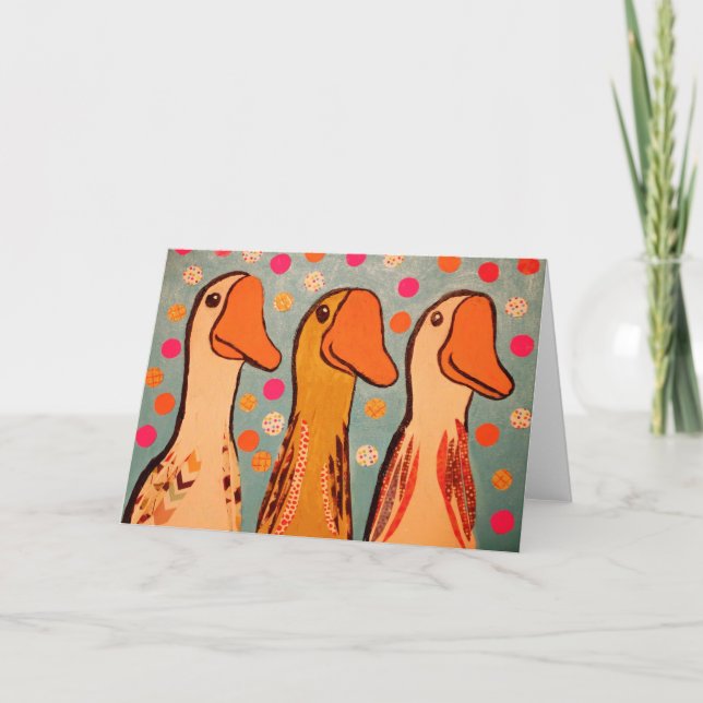 Three Cute Ducks Greeting Card (Front)