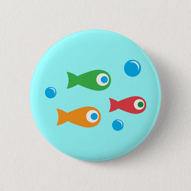 Three Cute Fish Pinback Button (Front)