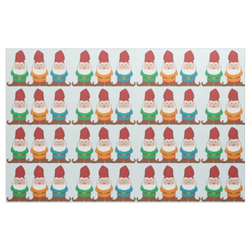 Three Cute Gnome Pattern Fabric
