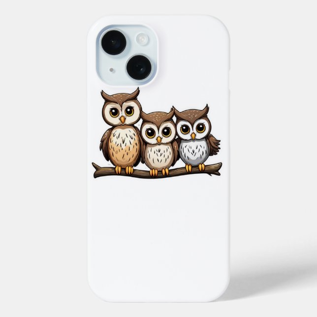 Three Cute Little Owl Case-Mate iPhone Case (Back)