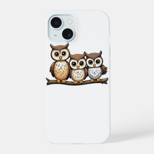 Three Cute Little Owl Iphone Case (Back)