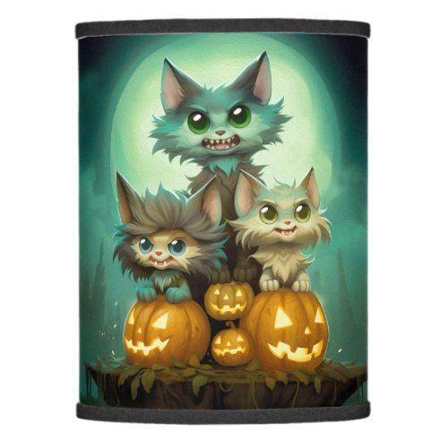 Three cute little wolf cubs are celebrating Hallow Lamp Shade