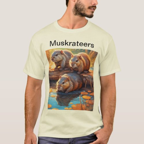 Three cute muskrats form the Muskrateers T_Shirt