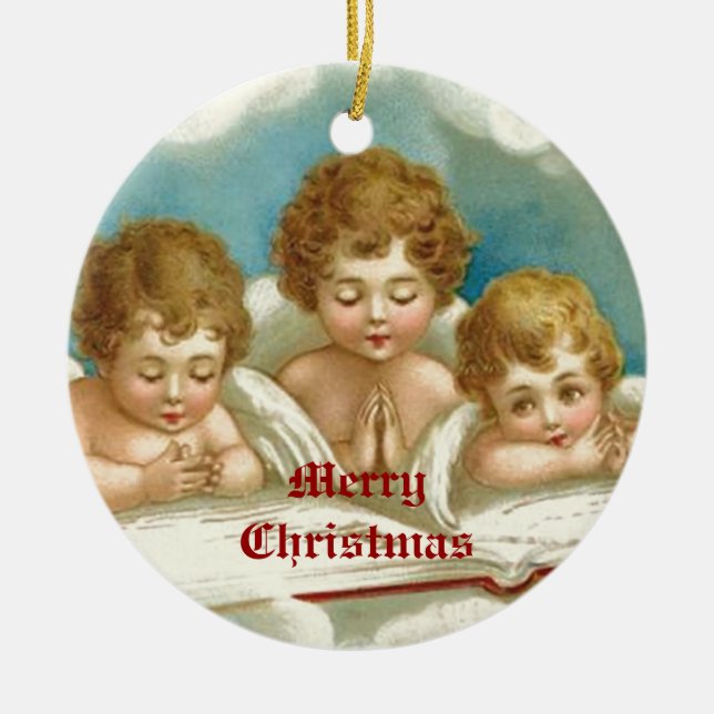 Three cute praying angels ornaments (Front)