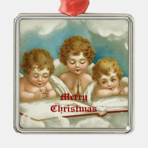 Three cute praying angels ornaments