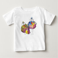Three Cute Whimsical Colorful Birds