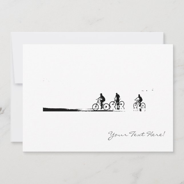Three Cyclists Sketch All Purpose Invitation Card (Front)