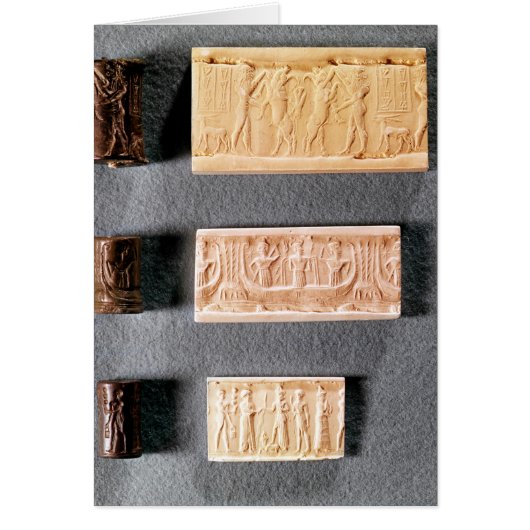 Three cylinder seals with impressions, cards (Front)