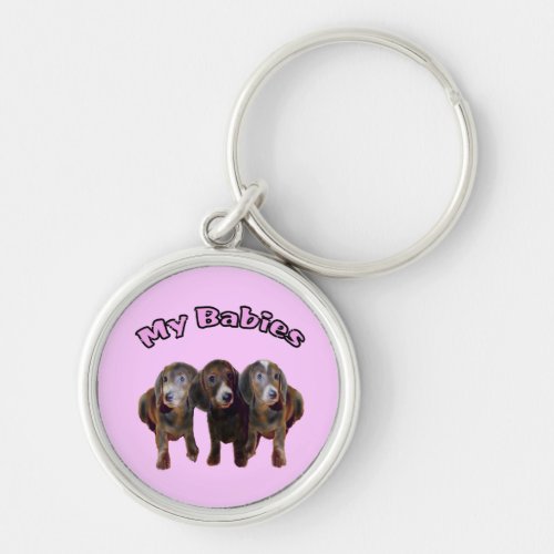 Three Dachshund Dogs Keychain