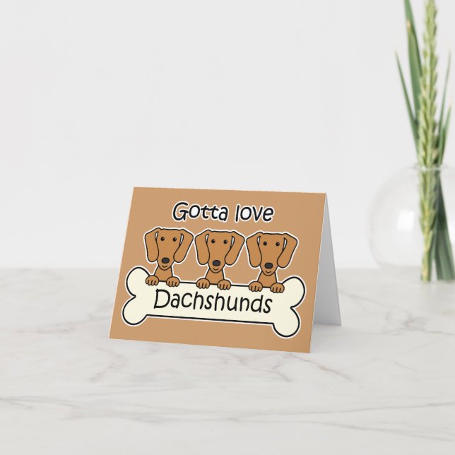 Three Dachshunds Card (Front)