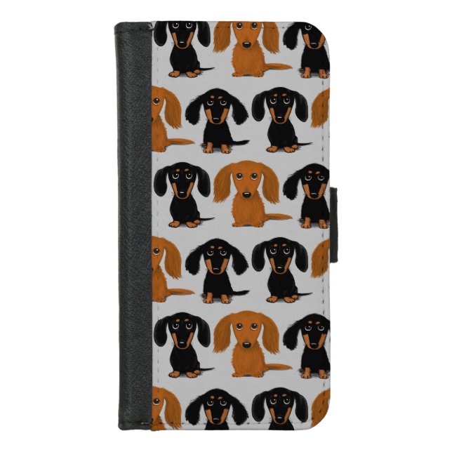 Three Dachshunds | Cute Wiener Dogs iPhone Wallet Case (Front)