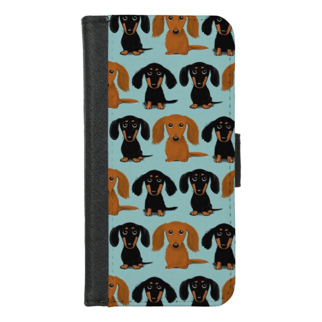 Three Dachshunds | Cute Wiener Dogs iPhone Wallet Case (Front)