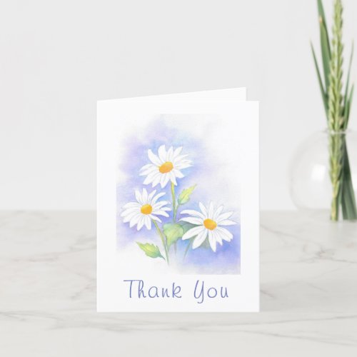 Three Daisies Watercolor Thank You Card