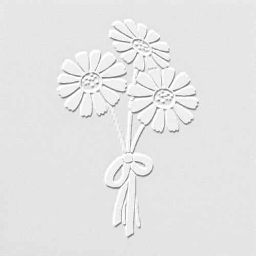 Three Daisy Flowers Tied with a Ribbon Embosser