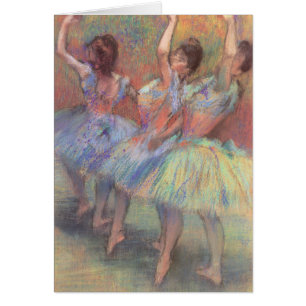 Three Dancers by Edgar Degas, Vintage Ballet Art Cards