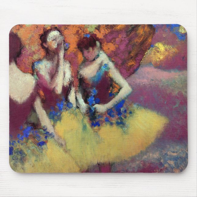 Three Dancers in Yellow Skirts by Degas Mouse Pad (Front)