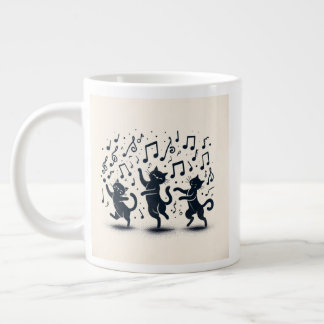Three Dancing Cats. Giant Coffee Mug