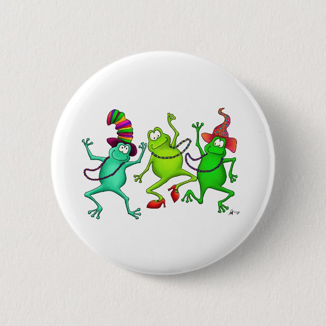 Three Dancing Frogs Button (Front)