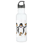 Three Dancing Penguins Water Bottle at Zazzle