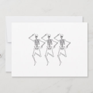 Three dancing skeletons invitation