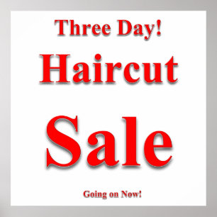 Three Day Haircut Sale Poster Matte
