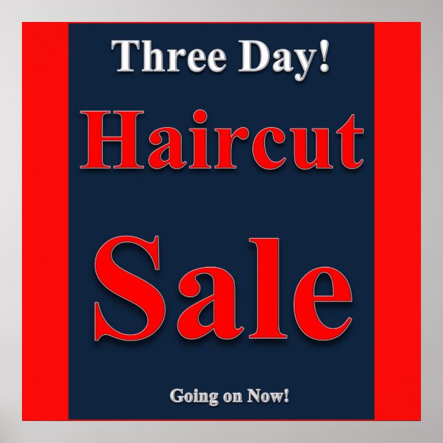 Three Day Haircut Sale Poster Matte (Front)