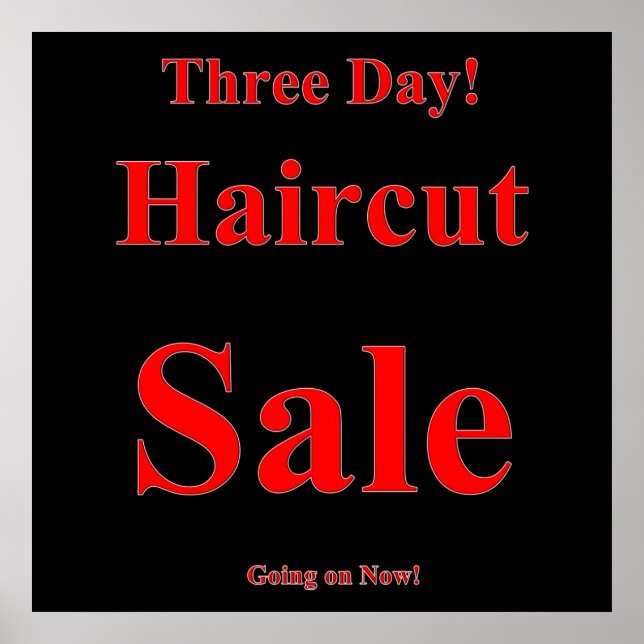 Three Day Haircut Sale Poster Matte (Front)