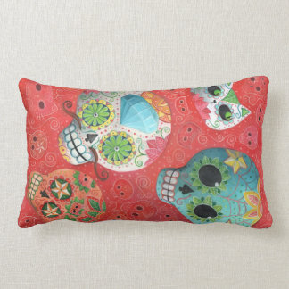 Three Day of The Dead Skulls Lumbar Pillow