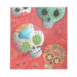 Three Day of The Dead Skulls Notepad