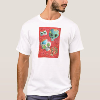 Three Day of The Dead Skulls T-Shirt