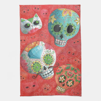 Three Day of The Dead Skulls Towel